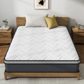 Twin Hybrid Innerspring Mattress, Plush Mattress Foam Spring Mattress, Single Bed Mattress In Box With Stress Relief,  Double Mattress With Mediu (Option: 10inch-Twim)