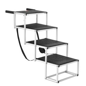 VEVOR Dog Stair For Cars 4-step Folding Dog Steps Aluminum Loads Up To 250 Lbs (Option: 4steps)