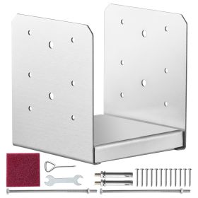 VEVOR 6x 6 Post Base, 1Pcs Stainless Steel Adjustable Post Anchor BracketInternal 5.9 X 5.5 , Adjustable Post Base For Pavilion Deck Porch Handra (Option: 149x143x160mm)