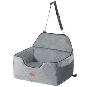 VEVOR Dog Booster Car Seat Pet Car Seat For Medium Large Dog Up To 55 Lbs Gray (Option: Gray)