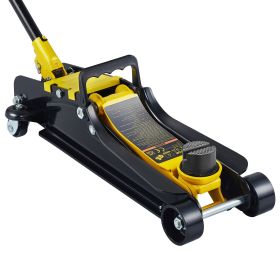 VEVOR Low Profile Floor Jack 2.5 Ton Heavy Steel Single Piston HydraulicPump (Option: Black Yellow)