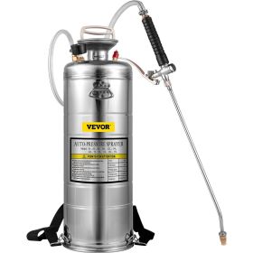 VEVOR 3.5Gal Stainless Steel Sprayer,l Set With 20 Wand Handle  3FT Reinforced Hose, HandPump Sprayer With Pressure Gauge&Safety Valve, Adjustabl (Option: Stainless Steel Sprayer)