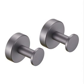 Round Base Wall Hanging Coat Hook With Screws- Gun Grey Towel Hook, 2 Pack, For Entry Shoe Cabinet, Wardrobe Bathroom Bedroom Furniture Hardware (Option: Gun ash)