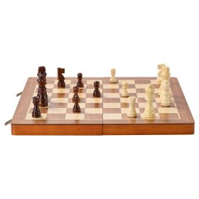 VEVOR Magnetic Wooden Chess Set, 15 Inch 2-IN-1 Chess Checkers Game Set, Folding Chess Board Games For Adults Kids, 2 Queens Portable Travel Gift (Option: Red walnut color)