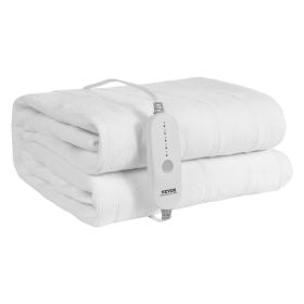 VEVOR Heated Mattress Pad 78x80 In King Electric Warmer Coral Fleece Auto Off (Color: White)