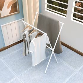 1pc, Portable Hanger, Foldable And Adjustable Length, Saving Indoor And Outdoor Drying Rack Space (Color: White)
