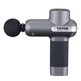 VEVOR Massage Gun Deep Tissue, Percussion Muscle Massager For Athletes - With 5 Speed Levels & 6 Massage Heads, 7.4V 2500mAh Batteries, Handheld (Option: Black Gray)