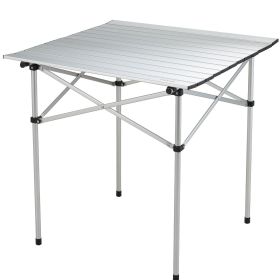 VEVOR Folding Camping Table, Outdoor Portable Side Tables, Lightweight Fold Up Table, Aluminum Ultra Compact Work Table With Carry Bag, For Cooki (Color: Silver)