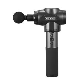 VEVOR Massage Gun Deep Tissue With 9 Speed Levels & 6 Massage Heads, 24V 2500mAh Batteries, Percussion Muscle Massager For Athletes, Handheld Ele (Color: Black)