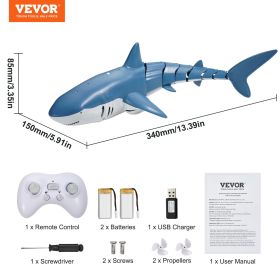 Christmas Gifts  VEVOR Remote Control Shark Toy 2.4 GHz High Speed RC Boat For Kids Adults Gift (Color: Blue)