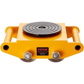 VEVOR 4PCS Machinery Skate Dolly, 26455LBS 12T Industrial Machinery Mover, Heavy Duty Carbon Steel Machinery Moving Skate & 4 Carbon Steel Wheels (Color: Orange)