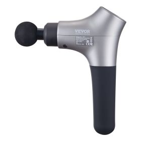 VEVOR Massage Gun Deep Tissue, Percussion Muscle Massager For Athletes - With 6 Speed Levels & 4 Massage Heads, 12V 2500mAh Batteries, Handheld E (Option: Black Grey)