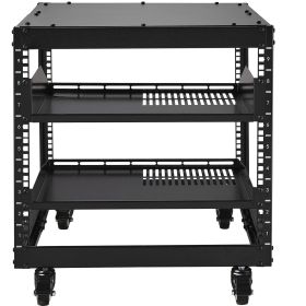 VEVOR 9U 4 Post Open Frame Server Rack Network Enclosure Adjustable (Color: Black)