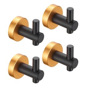 Round Base Wall Hanging Hook With Screws- Black Gold Hook, 4 Pack, For Entry Shoe Cabinet, Wardrobe Bathroom Bedroom Furniture Hardware (Option: Black gold)