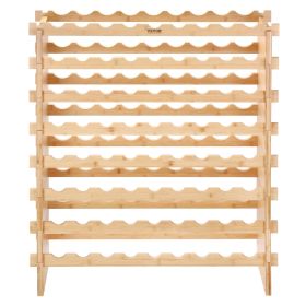 VEVOR 72 Bottle Stackable Modular Wine Rack Bamboo Wood Display Shelf 8-Tier (Option: Natural color)