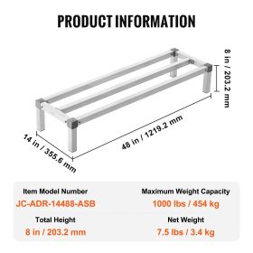 Newly Upgrade VEVOR Aluminum Dunnage Rack Stationary Dunnage Rack Storage Rack (Option: 48x14x8inch)