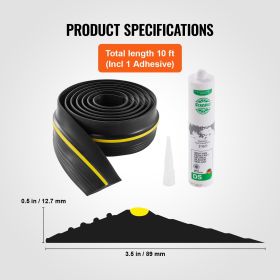VEVOR Garage Door Threshold And Bottom Seals Kit 10 FT Universal Waterproof PVC (Option: 10ft)
