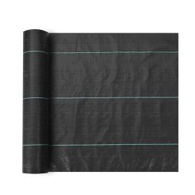 VEVOR Weed Barrier Landscape Fabric, 3x300FT Heavy Duty Garden Weed Fabric, Woven PP Weed Control Fabric, Driveway Fabric, Geotextile Fabric For (Color: Black)