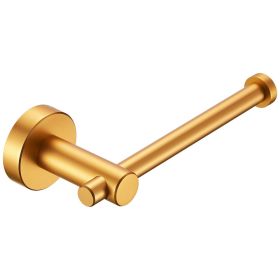 Toilet Paper Holder Brushed Gold Thicken Space Aluminum Toilet Roll Holder For Bathroom, Kitchen, Washroom Wall Mount (Color: Gold)