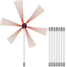 VEVOR Chimney Sweep Kit 26FT Length, Chimney Cleaning Tool Kits With 8 Nylon Flexible Rods, Chimney Brush Kit Driven By Drill For Sweeping Firepl (Option: 26FT)