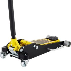 VEVOR 3 Ton Low Profile Aluminum Steel Racing Floor Jack DualPump Lift Car Auto (Option: Black Yellow)