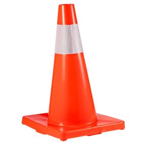 VEVOR 20Pack 18Traffic Cones, Safety Road Parking Cones PVC Base, Orange Traffic Cone With Reflective Collars, Hazard Construction Cones For Home (Option: 20pcs 18inch)