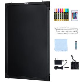 VEVOR LED Message Writing Board, Illuminated Erasable Lighted Chalkboard, Neon Effect Menu Sign Board, Drawing Board With 8 Fluorescent Chalk Mar (Option: 24x16 inch)