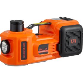 VEVOR Electric Car Jack, 5 Ton 11023 LBS Hydraulic Car Jack, Portable Car Jack Lifting With Built-in Inflatable Pump And LED Light, Car Jack For (Color: Orange)