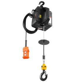 VEVOR 3-in-1 Electric Hoist Winch, 1100lbs 1500W Portable Power Winch Crane,  22.9 Ft Lifting Height, 13 Ft Min With Manual, Wired And Wireless R (Color: Black)