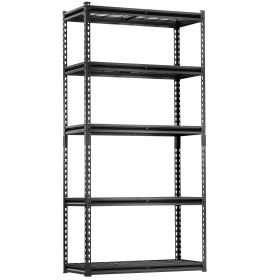 Storage Shelves 5 Tier Adjustable Heavy Duty Garage Shelving Units 2000 Lbs (Color: Black)