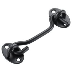 VEVOR Hook And Eye Gate Latch 2 Pack Barn Door Latch Hook With Mounting Screws (Color: Black)