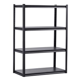 Storage Shelves 4-tier Garage Storage Shelving (Color: Black)