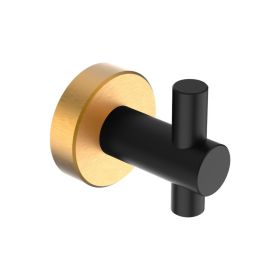 Round Base Wall Hanging Hook With Screws- Black Gold Hook, 2 Pack, For Entry Shoe Cabinet, Wardrobe Bathroom Bedroom Furniture Hardware (Option: Black gold)