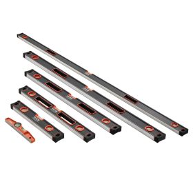 6-Piece Torpedo Level 78 48 32 24 16 10 In Aluminum Alloy Body With Bubble Vials (Option: Black Orange)