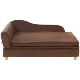 VEVOR Pet Sofa, Dog Couch For Large-Sized Dogs And Cats, Soft Velvety Dog Sofa Bed, 110 Lbs Loading Cat Sofa, Dark Brown (Option: Dark Brown)