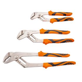 VEVOR 3-Piece Groove Joint Pliers Set, Heat-Treated High Carbon Steel WaterPump Pliers, Button Quick Adjustable Pliers For Home Repair, Gripping, (Option: 3PCS Groove Joint Pliers Set)