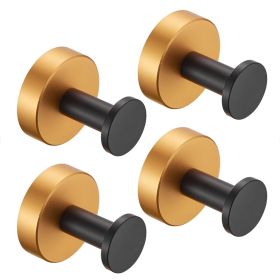 Round Base Wall Hanging Coat Hook With Screws- Black Gold Towel Hook, 4 Pack, For Entry Shoe Cabinet, Wardrobe Bathroom Bedroom Furniture Hardwar (Option: Black gold)