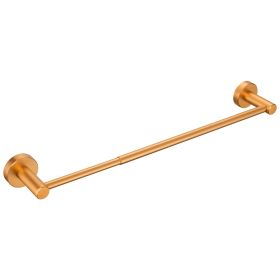 16-27 In Adjustable Expandable Towel Bar For Bathroom Kitchen Thicken Space Aluminum Wall Mount Brushed Gold (Color: Gold)