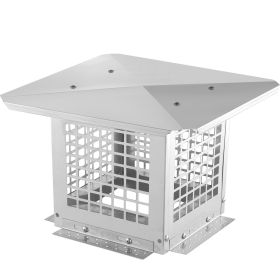 VEVOR Chimney Cap, 9 X 9 Inch, 304 Stainless Steel Fireplace Chimney Cover, Not Easily Toppled & Practical Accessories & Easy Installation, Fits (Color: Silver)