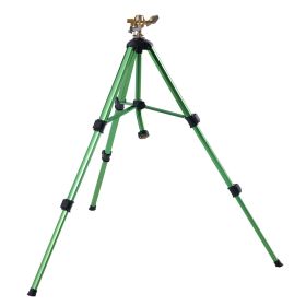 VEVOR Impact Sprinkler On Tripod Base, Heavy Duty Tripod Sprinklers With Brass Head &  Connector, 360 Degree Large Area Coverage Irrigation Sprin (Color: Green)