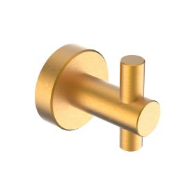 Round Base Wall Hanging Hook With Screws- Brushed Gold Hook, 2 Pack, For Entry Shoe Cabinet, Wardrobe Bathroom Bedroom Furniture Hardware (Color: Gold)