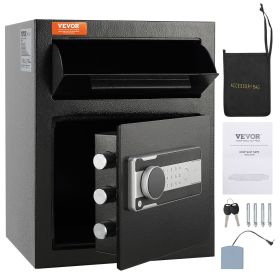 VEVOR 1.7 Cub Depository Safe, Deposit Safe With Drop Slot, Electronic Code Lock And 2 Emergency Keys, 17.71'' X 13.77'' X 13.77'' Business Drop (Color: Black)