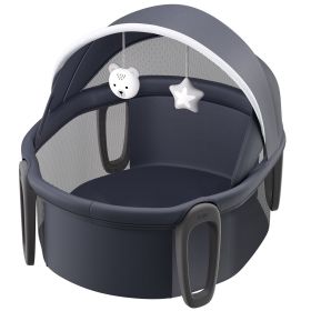 VEVOR Portable Baby Bassinet On-The-Go Folding Baby Dome With Canopy And Toys (Option: Dark gray)