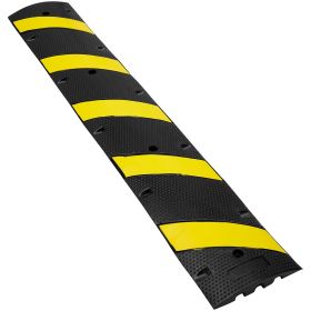 VEVOR 72'' Rubber Speed Bump 2 Channel 22000 Lbs Load Heavy Duty Speed Hump (Option: Black Yellow)