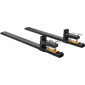 VEVOR Pallet Forks, 4000 Lbs Capacity Clamp On Pallet Forks, 60 Tractor Bucket Forks, Heavy Duty Front Loader Attachment For Tractor, Loader Buck (Color: Black)