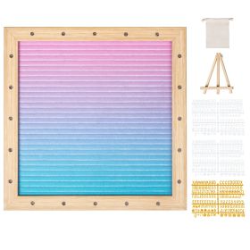 VEVOR Gradient Felt Letter Board,Felt Message Board, Changeable Sign Boards With 510 Letters, Stand, And Built-in LED Lights, Baby Announcement S (Option: Gradient)