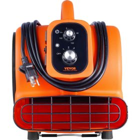 VEVOR Floor Blower, 1000 CFM Air Mover For Drying And Cooling, Portable Carpet Dryer Fan With 4 Blowing Angles And Time Function, For Janitorial, (Color: Orange)