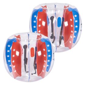 VEVOR Inflatable Bumper Balls 2-Pack 4FT 1.2M PVC Sumo Zorb Balls For Kid & Teen (Option: Red Blue Stripes)