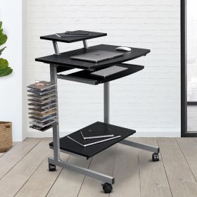 Compact Computer Cart With Storage Space, Dark Coffee Color,Prohibited Platform Amazon (Color: Dark Coffee)