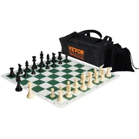 VEVOR Tournament Chess Set, 20 Inch Roll-Up Beginner Chess Board, Foldable Silicone Chess Game With Plastic Weighted Chess Pieces & Storage Bag, (Option: 20x20 inches)